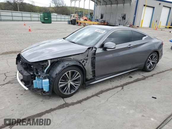 2017 Infiniti Q60 2.0t with VIN JN1CV7EL1HM320865, listed as a Copart auction lot 50822425 with 42,934 mi miles and Salvage Title. Bid and sale history available at DreamBid. Image 1.