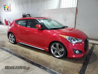 2013 Hyundai Veloster Turbo z VIN KMHTC6AE7DU111060, wystawiony jako Copart lot #57816425 z przebiegiem 140 842 mil mil oraz Szkoda całkowita • Salvage title. Historia ofert i sprzedaży dostępna na DreamBid. Obrazek 4.