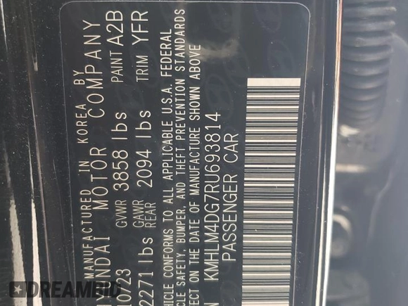 2024 Hyundai Elantra SEL z VIN KMHLM4DG7RU693814, wystawiony jako Copart lot #57909885 z przebiegiem 11 478 mil mil oraz Szkoda całkowita • Salvage title. Historia ofert i sprzedaży dostępna na DreamBid. Obrazek 12.
