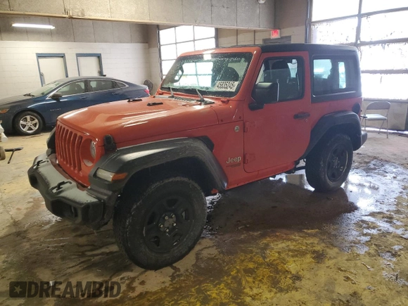 2018 Jeep Wrangler Sport S with VIN 1C4GJXAG6JW179854, listed as a Copart auction lot 47454665 with 53,011 mi miles and Clean Title. Bid and sale history available at DreamBid. Image 1.