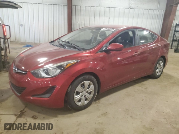 2016 Hyundai Elantra SE with VIN 5NPDH4AEXGH682832, listed as a Copart auction lot 57138045 with 90,948 mi miles and Salvage title. Bid and sale history available at DreamBid. Image 1.