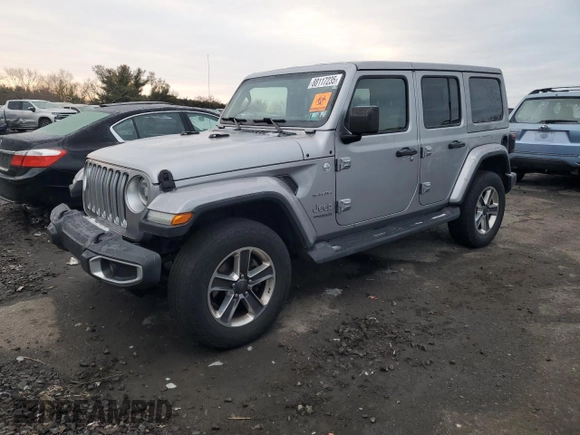 2018 Jeep Wrangler Unlimited Sahara with VIN 1C4HJXEG9JW118965, listed as a Copart auction lot 88117235 with 95,840 mi miles and Salvage title. Bid and sale history available at DreamBid. Image 1.