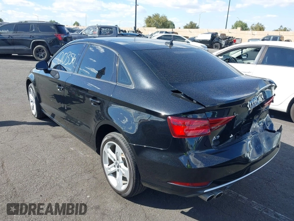 2018 Audi A3 Sedan Premium with VIN WAUAUGFF8J1041935, listed as a IAAI auction lot 41700356 with 44,611 mi miles. Bid and sale history available at carsss.com. Image 3.