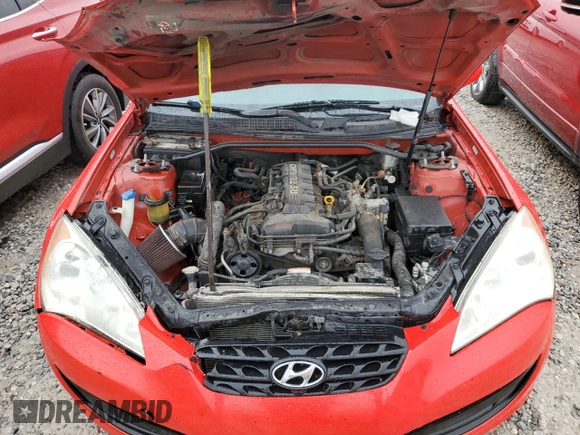 2010 Hyundai Genesis Coupe Premium with VIN KMHHT6KD1AU021037, listed as a Copart auction lot 80195994 with 174,463 mi miles and Salvage title. Bid and sale history available at DreamBid. Image 12.