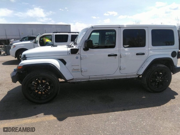 2024 Jeep Wrangler 4xe Sahara with VIN 1C4RJXP6XRW292449, listed as a IAAI auction lot 41949234 with 28,680 mi miles. Bid and sale history available at carsss.com. Image 14.