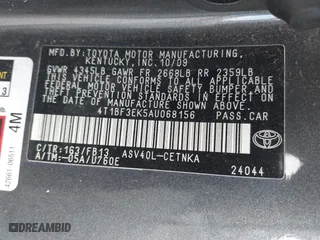 2010 Toyota Camry with VIN 4T1BF3EK5AU068156, listed as a IAAI auction lot 42035585 with 221,889 mi miles. Bid and sale history available at carsss.com. Image 9.