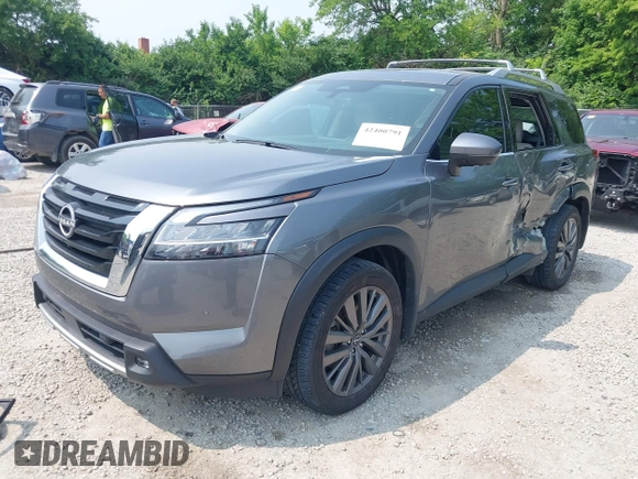 2022 Nissan Pathfinder SL with VIN 5N1DR3CD9NC262513, listed as a IAAI auction lot 42400791 with 46,587 mi miles and . Bid and sale history available at DreamBid. Image 2.