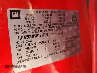 2017 GMC Canyon 2WD SLE with VIN 1GTG5CEN5H1244268, listed as a Copart auction lot 42705395 with 76,794 mi miles and Salvage Title. Bid and sale history available at carsss.com. Image 13.