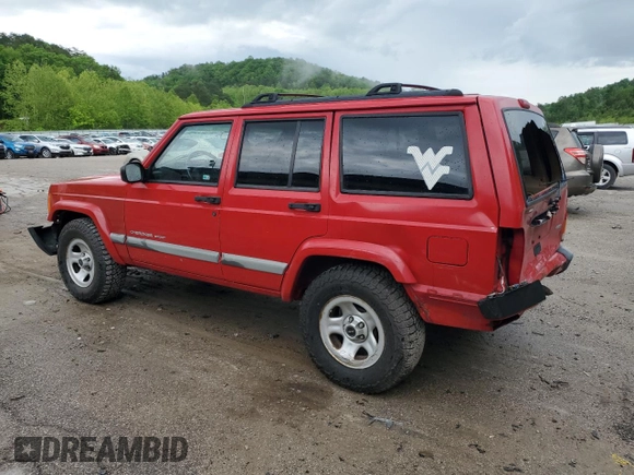 2001 Jeep Cherokee Sport with VIN 1J4FT48S41L570480, listed as a Copart auction lot 56123925 with 216,338 mi miles and Salvage title. Bid and sale history available at DreamBid. Image 2.