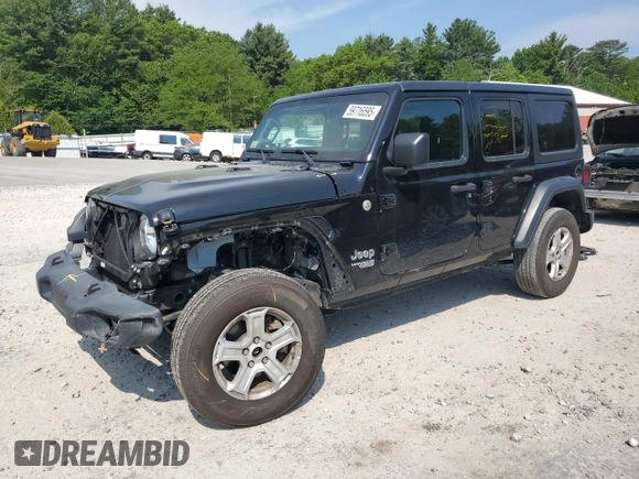 2020 Jeep Wrangler Unlimited Sport Altitude with VIN 1C4HJXDG2LW323502, listed as a Copart auction lot 59716595 with 47,296 mi miles and Salvage title. Bid and sale history available at DreamBid. Image 1.