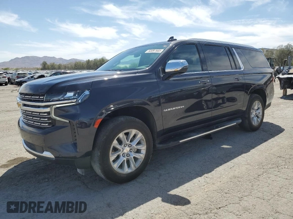 2023 Chevrolet Suburban Premier with VIN 1GNSCFKD3PR476310, listed as a Copart auction lot 53097665 with 38,392 mi miles and Salvage title. Bid and sale history available at DreamBid. Image 1.