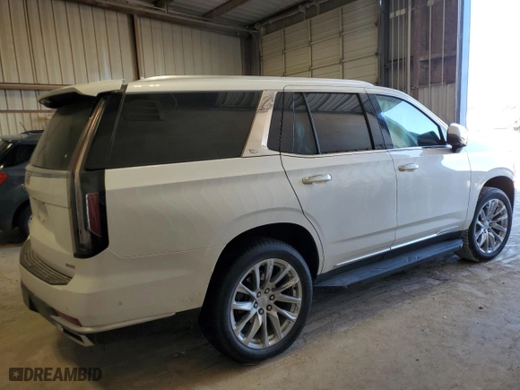 2021 Cadillac Escalade Premium Luxury with VIN 1GYS4BKL2MR446954, listed as a Copart auction lot 71014924 with 0 mi miles and Salvage Title. Bid and sale history available at carsss.com. Image 3.
