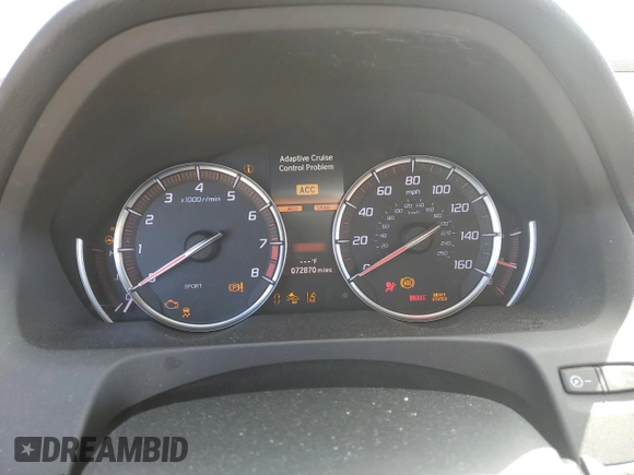 2020 Acura TLX w/A-Spec Pkg with VIN 19UUB1F63LA001267, listed as a Copart auction lot 54345815 with 72,870 mi miles and Salvage title. Bid and sale history available at DreamBid. Image 9.