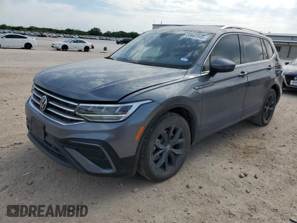2023 Volkswagen Tiguan SE with VIN 3VV3B7AX0PM054872, listed as a Copart auction lot 53662845 with 55,240 mi miles and Salvage title. Bid and sale history available at DreamBid. Image 1.