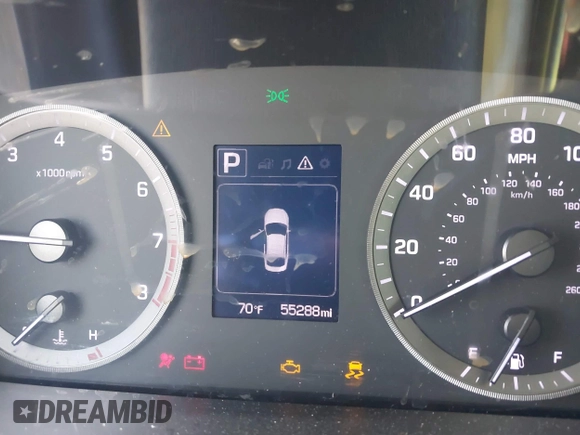 2015 Hyundai Sonata SE with VIN 5NPE24AFXFH083023, listed as a IAAI auction lot 41428991 with 55,288 mi miles and . Bid and sale history available at DreamBid. Image 7.