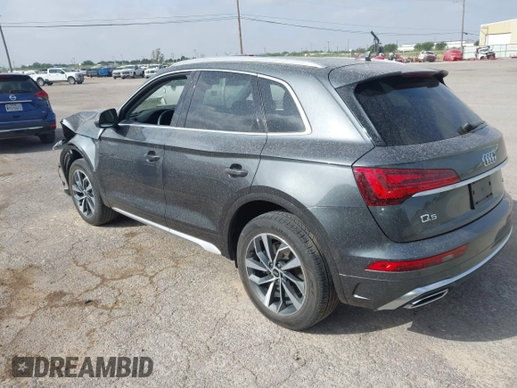 2023 Audi Q5 S line Premium Plus with VIN WA1EAAFY3P2145953, listed as a IAAI auction lot 42077197 with 22,415 mi miles and . Bid and sale history available at DreamBid. Image 3.