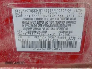2017 Nissan Sentra SR z VIN 3N1AB7AP4HY410145, wystawiony jako IAAI lot #41773095 z przebiegiem 132 875 mil mil oraz . Historia ofert i sprzedaży dostępna na DreamBid. Obrazek 9.