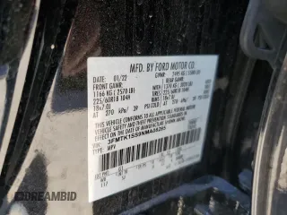 2022 Ford Mustang Mach-E Select with VIN 3FMTK1SS9NMA08285, listed as a Copart auction lot 55791655 with Not provided miles and Salvage title. Bid and sale history available at DreamBid. Image 12.