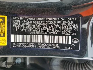 2018 Lexus ES 300h with VIN JTHBW1GGXJ2170399, listed as a Copart auction lot 41581915 with 108,449 mi miles and Salvage title. Bid and sale history available at DreamBid. Image 14.