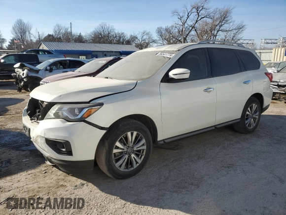 2018 Nissan Pathfinder Platinum z VIN 5N1DR2MM4JC633404, wystawiony jako Copart lot #86541774 z przebiegiem 141 455 mil mil oraz Szkoda całkowita • Salvage title. Historia ofert i sprzedaży dostępna na DreamBid. Obrazek 1.