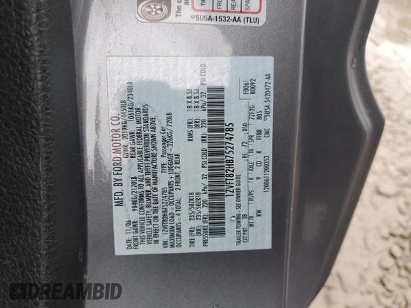 2007 Ford Mustang GT Deluxe with VIN 1ZVFT82H875274785, listed as a Copart auction lot 45746645 with Not provided miles and Salvage title. Bid and sale history available at DreamBid. Image 14.