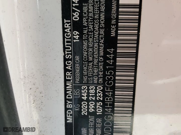 2015 Mercedes-Benz C-Class C 250 with VIN WDDGJ4HB4FG351444, listed as a Copart auction lot 51834965 with 76,841 mi miles and Salvage Title. Bid and sale history available at carsss.com. Image 15.