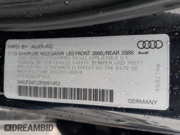 2014 Audi S6 Prestige z VIN WAUF2AFC2EN091453, wystawiony jako Copart lot #43369445 z przebiegiem 111 502 mil mil oraz Szkody całkowita. Historia ofert i sprzedaży dostępna na DreamBid. Obrazek 14.
