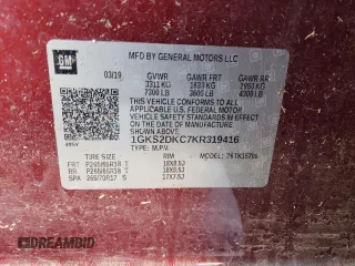 2019 GMC Yukon SLT Standard Edition with VIN 1GKS2DKC7KR319416, listed as a Copart auction lot 80272194 with 53,848 mi miles and Salvage Title. Bid and sale history available at carsss.com. Image 14.