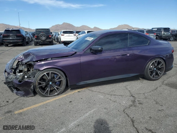 2022 BMW 2 Series M240i xDrive with VIN 3MW53CM0XN8C61591, listed as a Copart auction lot 45224845 with 24,015 mi miles and Salvage Title. Bid and sale history available at carsss.com. Image 1.