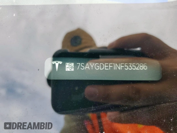 2022 Tesla Model Y Performance with VIN 7SAYGDEF1NF535286, listed as a Copart auction lot 62082545 with 16,387 mi miles and Salvage title. Bid and sale history available at DreamBid. Image 13.
