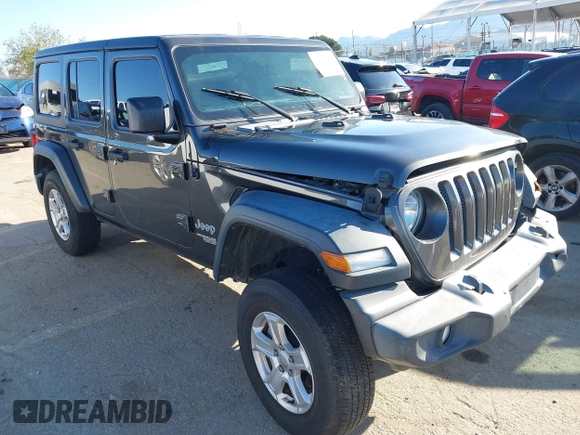 2018 Jeep Wrangler Unlimited Sport S z VIN 1C4HJXDG4JW132547, wystawiony jako IAAI lot #41838010 z przebiegiem 69 987 mil mil oraz . Historia ofert i sprzedaży dostępna na DreamBid. Obrazek 1.