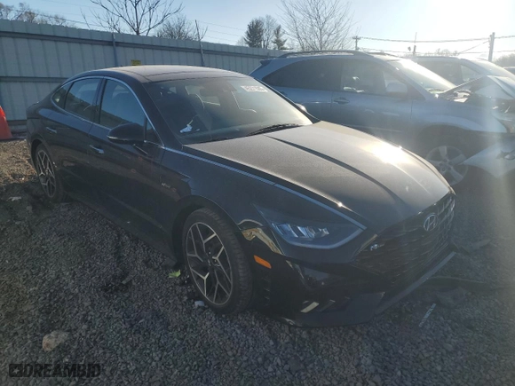 2021 Hyundai Sonata N Line with VIN 5NPEK4JC3MH130993, listed as a Copart auction lot 45271585 with 21,782 mi miles and Salvage Title. Bid and sale history available at carsss.com. Image 4.