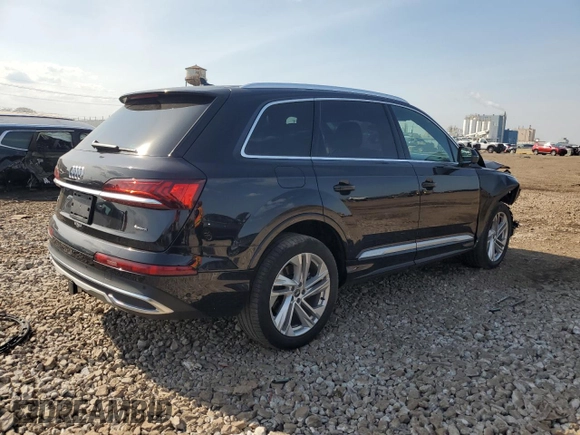2021 Audi Q7 Premium Plus with VIN WA1LJAF79MD029476, listed as a Copart auction lot 54449405 with 57,876 mi miles and Salvage title. Bid and sale history available at DreamBid. Image 3.