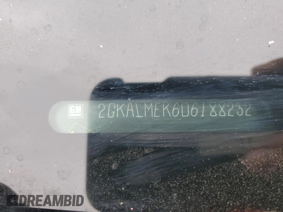 2013 GMC Terrain SLE with VIN 2GKALMEK6D6188232, listed as a Copart auction lot 65965645 with 153,201 mi miles and Salvage title. Bid and sale history available at DreamBid. Image 14.