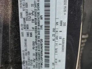 2022 Ford Escape S with VIN 1FMCU0F6XNUA09720, listed as a Copart auction lot 52830135 with Not provided miles and Salvage title. Bid and sale history available at DreamBid. Image 14.