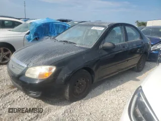 2008 Kia Spectra EX with VIN KNAFE121X85525733, listed as a Copart auction lot 66246444 with 166,211 mi miles and Salvage Title. Bid and sale history available at DreamBid. Image 1.
