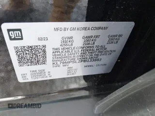 2023 Chevrolet TrailBlazer LT with VIN KL79MPSL2PB133883, listed as a IAAI auction lot 41973960 with 38,556 mi miles. Bid and sale history available at carsss.com. Image 9.