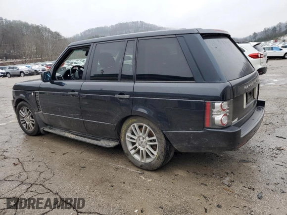 2011 Land Rover Range Rover HSE with VIN SALME1D45BA358416, listed as a Copart auction lot 44699005 with 105,737 mi miles and Salvage title. Bid and sale history available at DreamBid. Image 2.