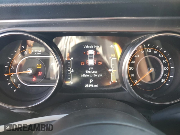 2022 Jeep Gladiator Willys with VIN 1C6HJTAG7NL117102, listed as a Copart auction lot 87679075 with 28,196 mi miles and Salvage title. Bid and sale history available at DreamBid. Image 9.