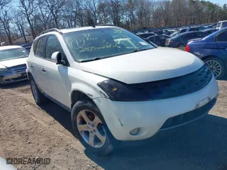 2003 Nissan Murano SL with VIN JN8AZ08T03W120105, listed as a IAAI auction lot 41778803 with 999,999 mi miles. Bid and sale history available at carsss.com. Image 1.