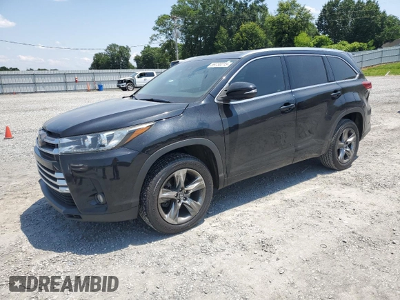 2018 Toyota Highlander Limited with VIN 5TDYZRFH6JS237407, listed as a Copart auction lot 59730215 with 137,262 mi miles and Salvage title. Bid and sale history available at DreamBid. Image 1.