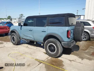 2022 Ford Bronco with VIN 1FMEE5DP3NLB62749, listed as a Copart auction lot 52227435 with 59,444 mi miles and Salvage Title. Bid and sale history available at DreamBid. Image 2.