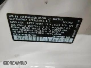 2013 Volkswagen Passat SEL Premium with VIN 1VWCH7A38DC047575, listed as a Copart auction lot 44623015 with 159,370 mi miles and Salvage Title. Bid and sale history available at carsss.com. Image 13.