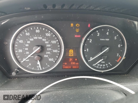 2012 BMW X5 35i with VIN 5UXZV4C59CL991689, listed as a Copart auction lot 64022615 with 208,620 mi miles and Salvage title. Bid and sale history available at DreamBid. Image 9.
