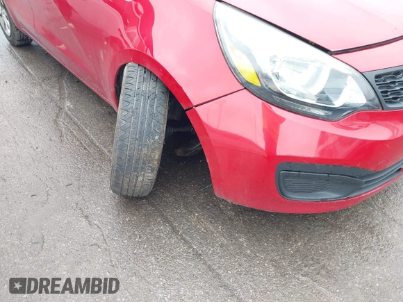 2014 Kia Rio LX with VIN KNADM4A36E6417050, listed as a IAAI auction lot 42005888 with 129,433 mi miles. Bid and sale history available at carsss.com. Image 6.