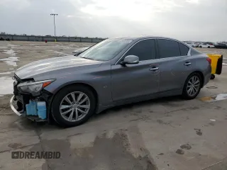 2014 Infiniti Q50 Sport with VIN JN1BV7AP2EM673700, listed as a Copart auction lot 47600985 with 136,475 mi miles and Salvage Title. Bid and sale history available at DreamBid. Image 1.