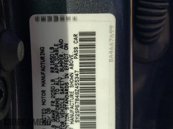 2009 Pontiac Vibe w/1SA with VIN 5Y2SP67849Z455347, listed as a Copart auction lot 78197324 with 162,201 mi miles and Salvage Title. Bid and sale history available at carsss.com. Image 12.