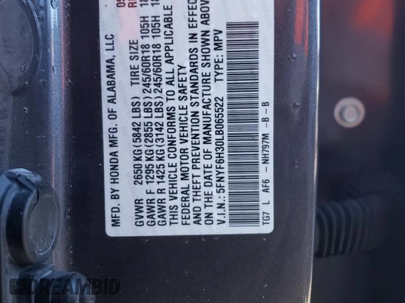 2020 Honda Pilot EX z VIN 5FNYF6H30LB065522, wystawiony jako Copart lot #47114655 z przebiegiem 23 723 mil mil oraz Nie do naprawy • Non repairable. Historia ofert i sprzedaży dostępna na DreamBid. Obrazek 13.