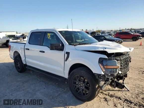 2024 Ford F-150 STX with VIN 1FTEW2KP2RKE14473, listed as a Copart auction lot 87237644 with 1,837 mi miles and Salvage Title. Bid and sale history available at carsss.com. Image 4.
