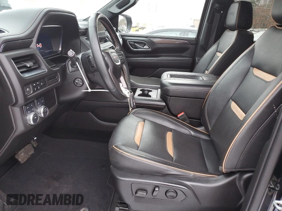2023 GMC Yukon AT4 with VIN 1GKS2CKDXPR212872, listed as a Copart auction lot 43956265 with 74,656 mi miles and Salvage Title. Bid and sale history available at carsss.com. Image 7.